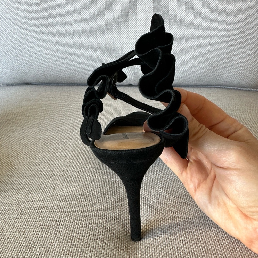 Banana Republic Suede Jackie Heel Sandals Black Size 8.5 - Picture 6 of 9
